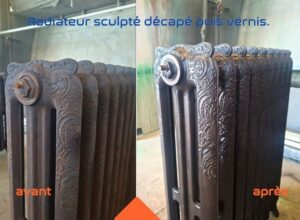radiateur en fontes décapés et vernis